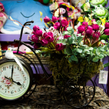 RelÃ³gio Bicicleta com Flores